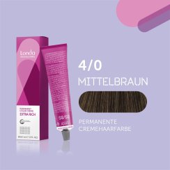 Londa Professional Extra Rich Crème Permanente Cremehaarfarbe 4/0 Mittelbraun 60ml