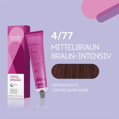 Londa Professional Extra Rich Crème Permanente Cremehaarfarbe 4/77 Mittelbraun braun-intensiv 60ml