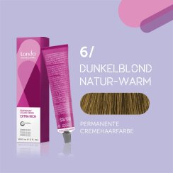 Londa Professional Extra Rich Crème Permanente Cremehaarfarbe 6/ Dunkelblond natur-warm 60ml