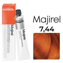 LOréal Professionnel Majirel Haarfarbe 7,44 Mittelblond Tiefes Kupfer 50ml