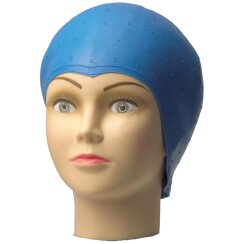 Strähnenhaube Latex blau mit Lochstanzung